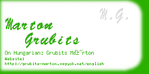 marton grubits business card